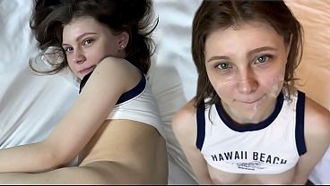 My Sexy Neighbor is Going Crazy. Her Tiny Pussy Can Barely Fit That Cock