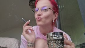 Nicotine Craving – Chain Smoking & Strong Coffee Addiction Ritual