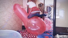 Q972 Mariette's intense riding and sitpopping of two huge balloons - 480p