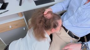 secretary ritzy rain punished by her boss – rough deepthroat blowjob for missed deadline and a messy cum-face finish