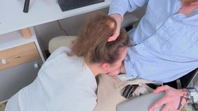 secretary ritzy rain punished by her boss – rough deepthroat blowjob for missed deadline and a messy cum-face finish