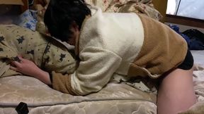 Gay Asian student solo fucks himself raw huge cumshot