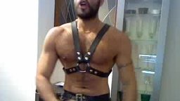 BDSM: Leather Muscle Stud In Pain!