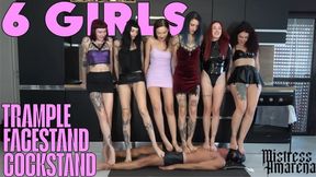 6 girls: trampling, facestanding and buttdrops