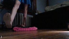 Footjob in Blue Dress