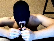 Sucking and licking a Nice Thick Black Dildo in My Hood