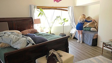 Stepmom and stepson get frisky in the bedroom