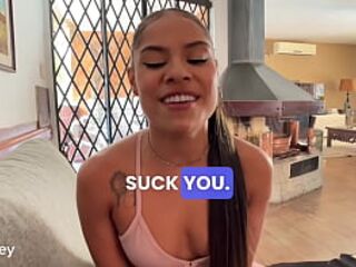 Latin babe Deepthroat & Rim Job
