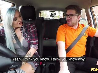 I drilled her booty and this babe used a sex-toy in a snatch - Fake Driving School