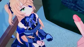 Fischl Tempts Brave Hero with Sensual Blowjob Creampie in Steaming Encounter