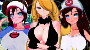 POKEMON TRAINER HENTAI COMPILATION 2 (Cynthia, Rosa, Hilda)