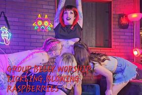 GROUP BELLY WORSHIP, TICKLING, BLOWING RASPBERIES!