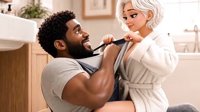 Fucking The Plumber Destroyed White Hair Milf In Kitchen Ai Generated Black Cartoon