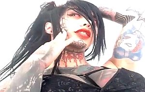 Gothic tgirl cumming