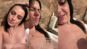 my dirty bath with pissed-on downjackets