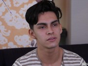 Young Latino Twink Does The Splits Before Taking Casting Agents Big Cock