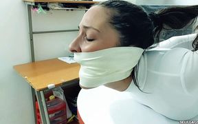 Elvira's Tightest Hogtie - Gagged, Helpless and Humiliated