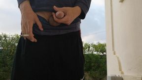 Early Morning Jerkoff Outside in the Garden