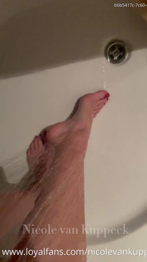 Showering feet