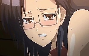 Stocking hentai coed gets vibrating her wet pussy