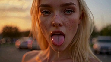 Hot Two Scenes: Red Mini Parking Lot Sex & Redhead Black Mini Metro Masturbation Fuck AI Generated