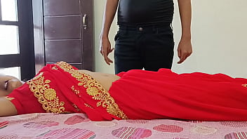 Newly married hot indian desi village aunty was fucking hard with step-son on clear Hindi audio
