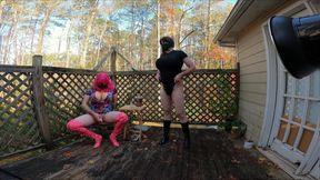 BTS fetish giant fake tits photoshoot jacking my uncut cock watching myself strip from vanilla to temptress