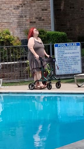 Summer Has Arrived! Time for the First Visit to the Pool Sexy Big Nurse Vicki Style!
