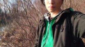 Jon Arteen takes his youngster boner outside, pees in a lake and suddenly feels the urge to jack