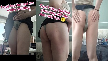 Showing off my thicc thighs and how horny editing my videos makes me