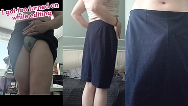 Showing off my thicc thighs and how horny editing my videos makes me