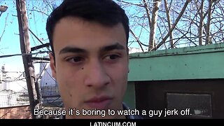 Hot spanish twink pays for straight friends amateur blowjob on camera for cash