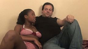 Sexy black girl Amber Star is enjoying white dick