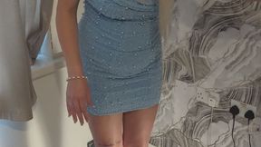 Giantess goddess WinnieLouxo Crushes a Ford Falcon Convertible in big stripper heels with painted toenails full body view