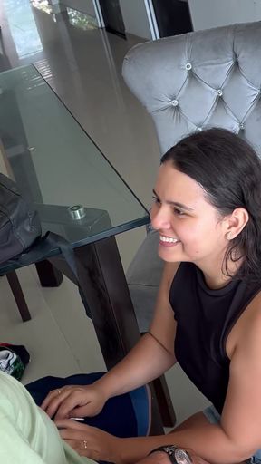 YOUNG WOMAN WAITS FOR HER HOME AND HE ARRIVES WITH A TRIPLE FAT COCK   Clip 1