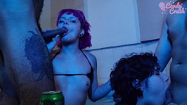 Orgy with teen sluts at the pool party