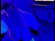 Blacklight rave slut dresses up in neon to masturbate and play with ass. I want to get pegged