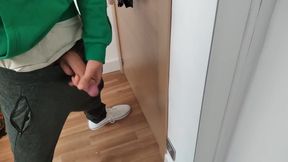 Masturb His Huge and Juicy Cock in Front of the Mirror