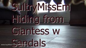 Hiding from giantess w sandals