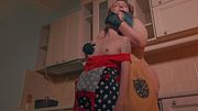 Apron Fetish Hand Over Mouth - Powerful Stepmom Controls Tiny Stepdaughter Completely. A spiteful, mean, controlling Stepmother in black gloves