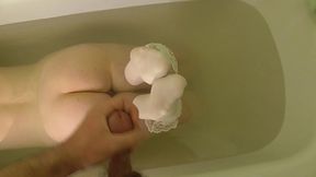 anna takes a bath and wets her socks, then cum on her feet