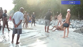 Daped-In-Public #2 : cute perfect body, OB NAT fucked in front front of a lot of people at the beach (DAP, anal, public s ...