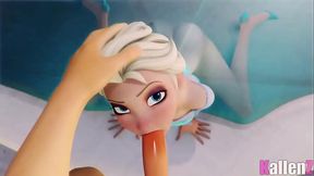 Frozen Elsa blowjob 3D