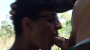 Hottest latino twink cum sprayed after bareback in nature