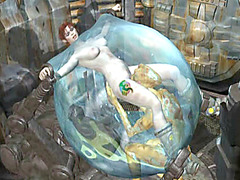 3D animated chained and fucked by water monster
