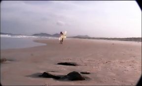 Nasty threesome outside on the beach