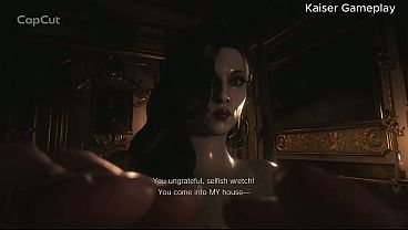 Hulking babe Lady Dimitrescu strips down in 3D gameplay