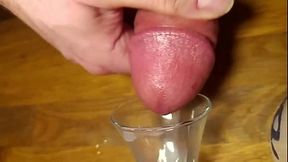 120fps close up huge cum shot to shot glass