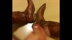Cum Blast Surprise: Cowboys Boots Soaked in Sticky White Rope – 18+