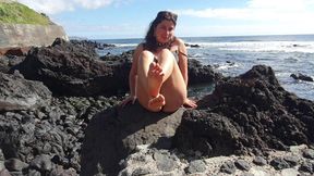 foot fetish from my seductive stepmom on a public beach